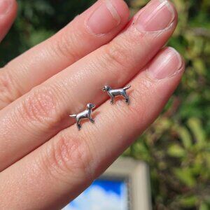Adorable Tiny Labrador Retriever Earrings Sterling Silver Boma Dog Stud Earrings